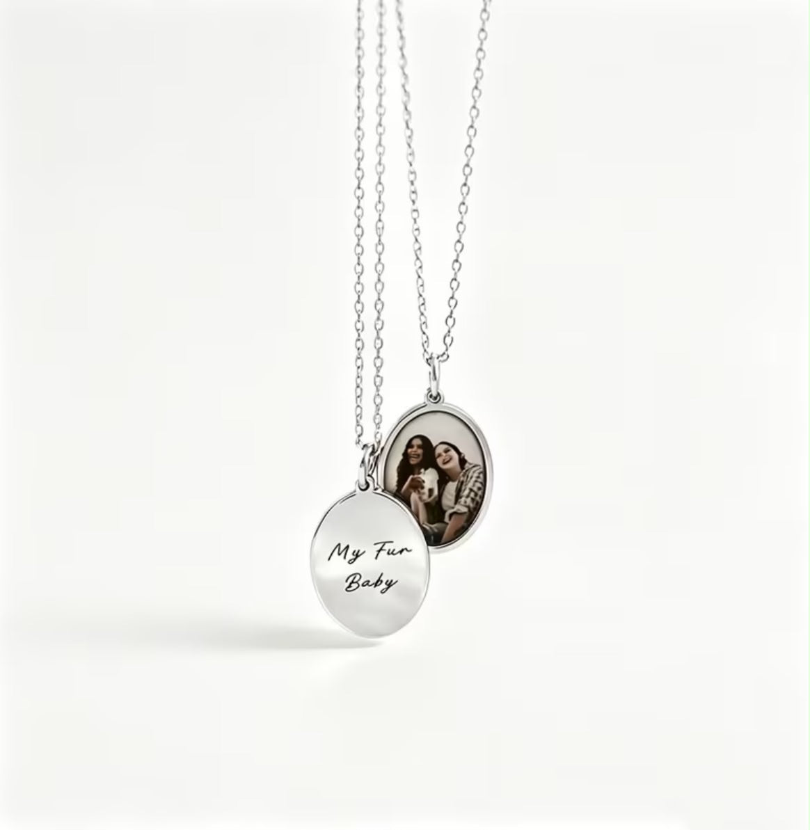 Custom Photo Necklace Personalized Stainless Steel Round Pendant