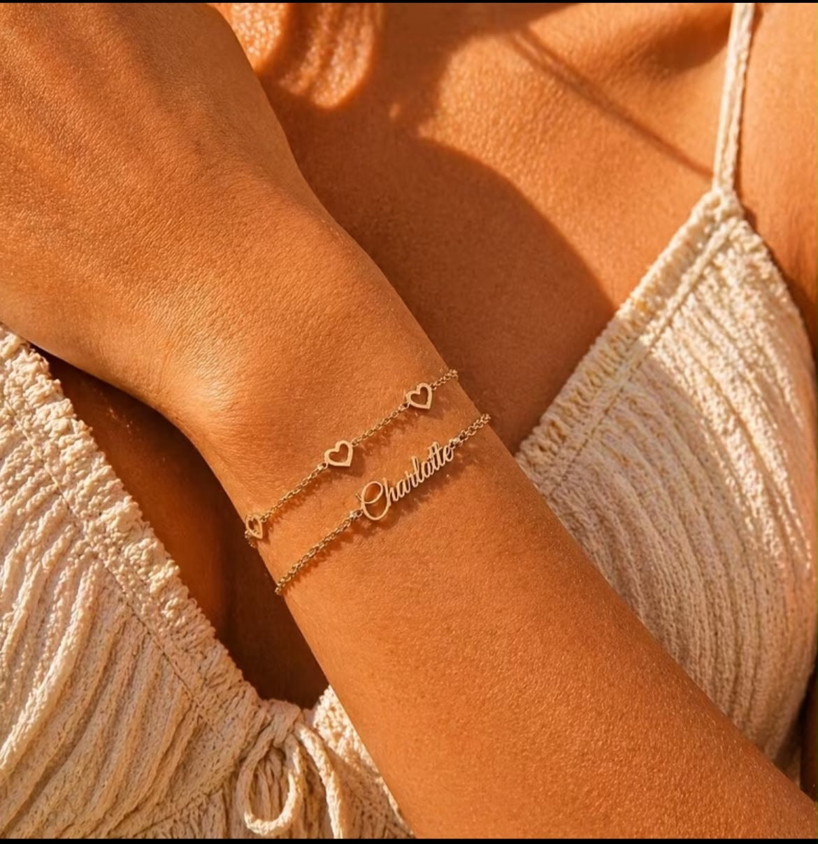Custom Stainless Steel Double-Layer Name Bracelet