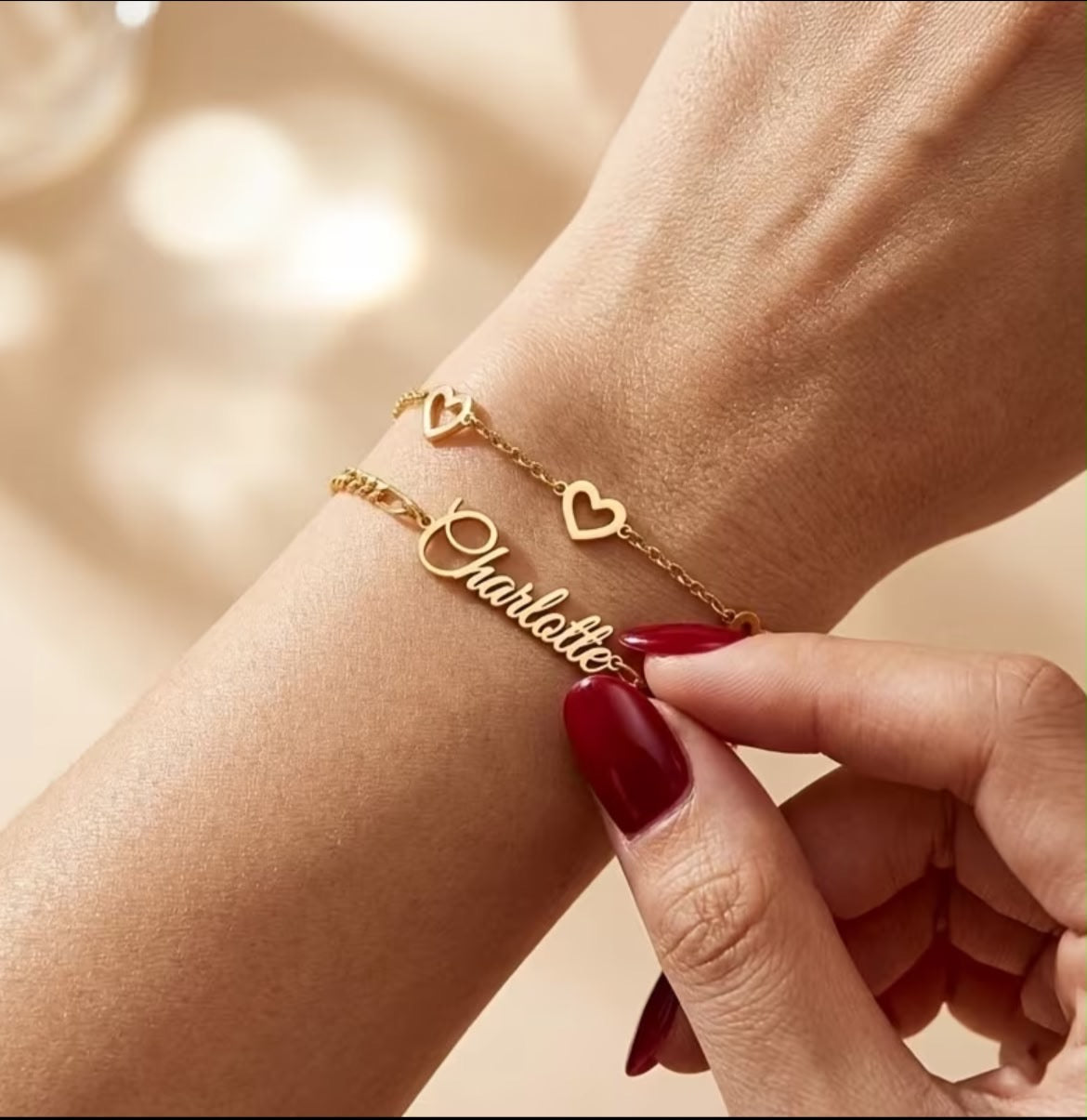 Custom Stainless Steel Double-Layer Name Bracelet