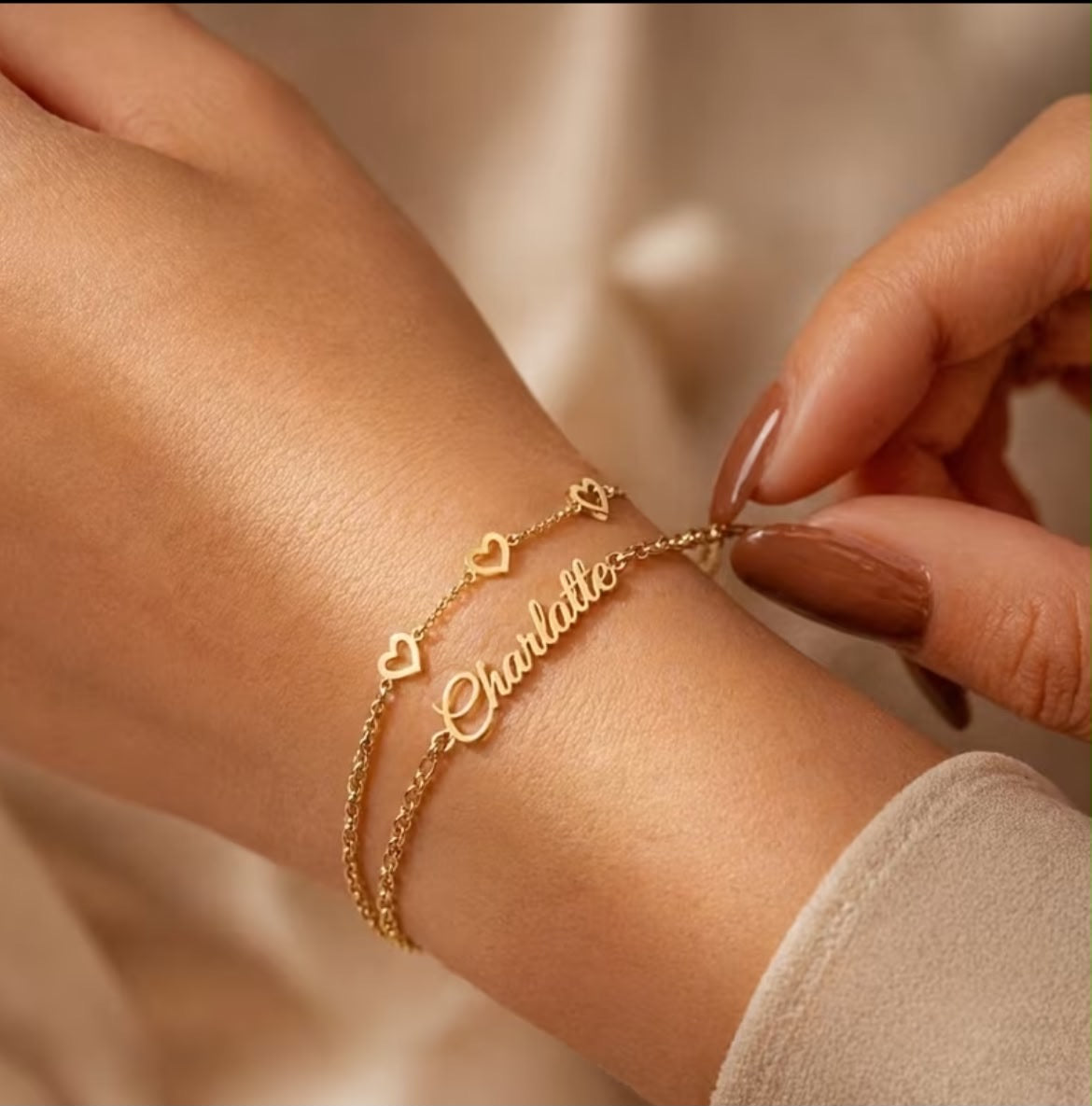 Custom Stainless Steel Double-Layer Name Bracelet