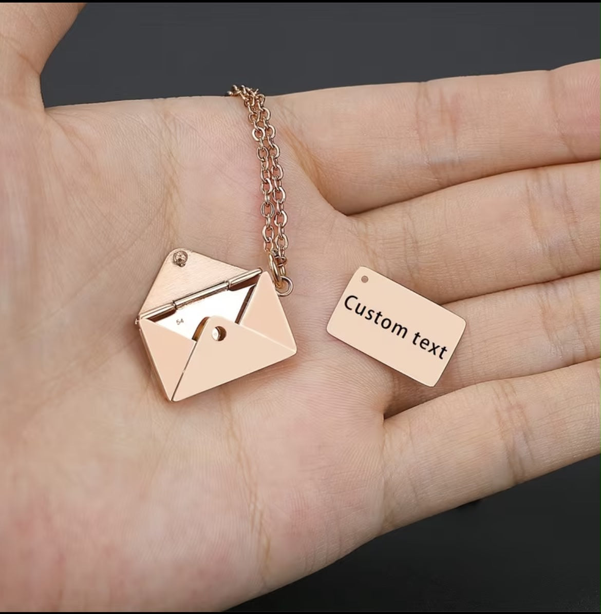 Personalized Name Envelope Necklace Custom Text