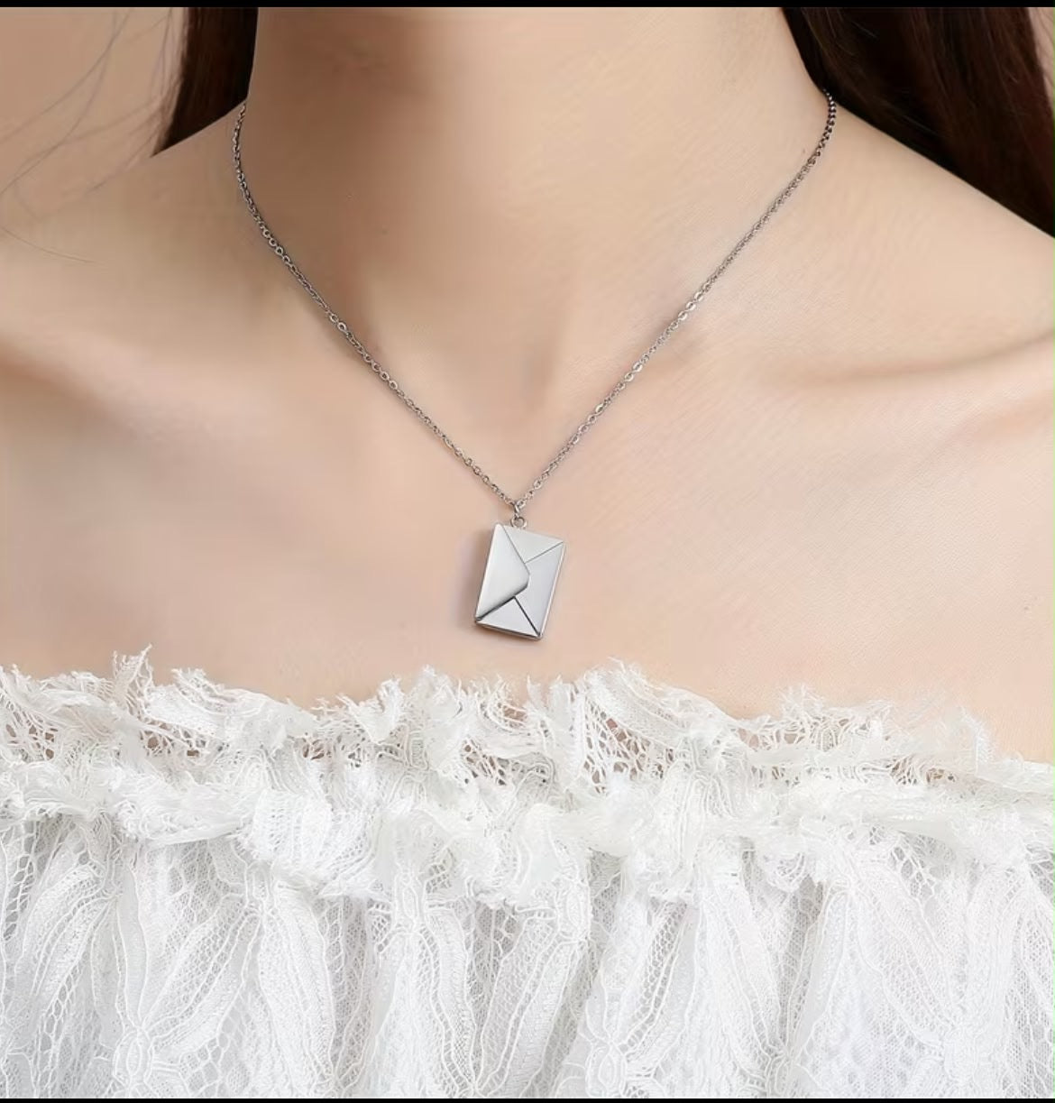 Personalized Name Envelope Necklace Custom Text