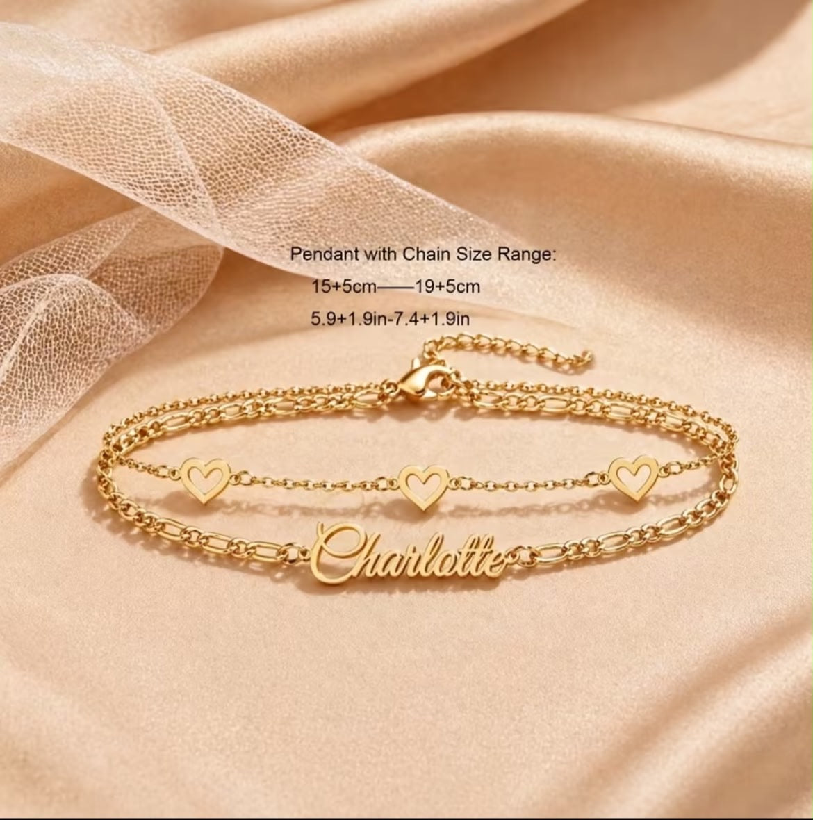Custom Stainless Steel Double-Layer Name Bracelet